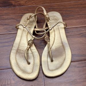 Tory Burch gold Emmy sandal